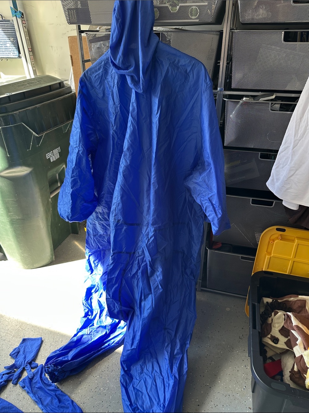 Inflatable blue rubies blow up costume- one side